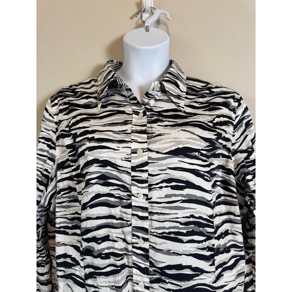 Jones New York Button Up Top Blouse Sz 3X Camouflage Long Sleeve Casual Office - Picture 2 of 8